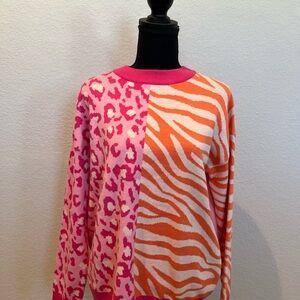 Colorful Animal Print Sweater